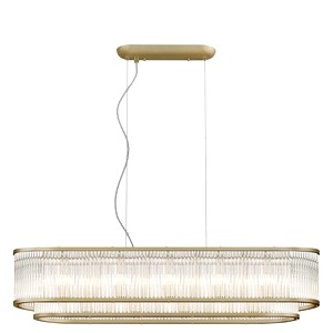 Oblong Ceiling Pendant Lamp Impex Antigua 7 Light Tiered