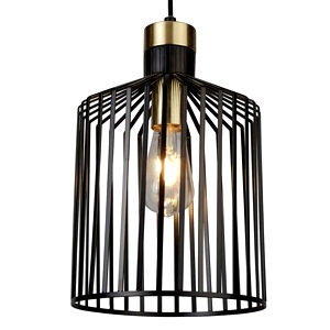 Matt Black Searchlight Bird Cage Medium One Light
