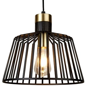 Matt Black Searchlight Bird Cage Large One Light