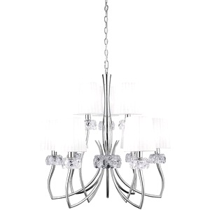 Chrome Mantra Loewe 9 Light Ceiling Pendant Shades