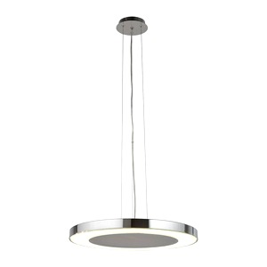 Chrome Searchlight Lexi One Light Ceiling Pendant Lamp, Crushed Glass width 500mm
